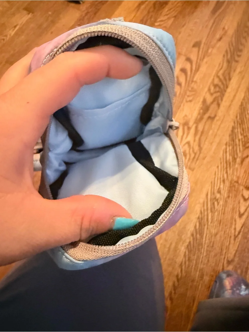 Kavu Pastel Tie-Dye Crossbody Bag with smaller bag attached